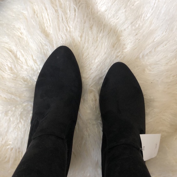 NINE WEST Black Super soft Faux Suede Heeled Boots - Picture 5 of 10